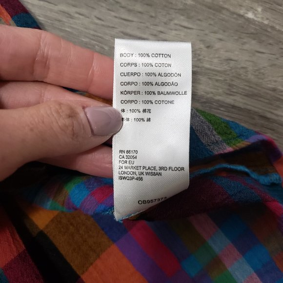 Maeve Anthropologie Multicolour Plaid Blouse S - Picture 8 of 8